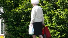 Seniorin, Frau, Einkaufstasche